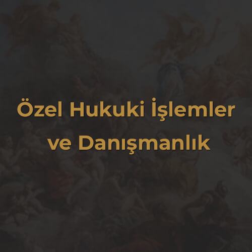 Özel Hukuki İşlemler ve Danışmanlık